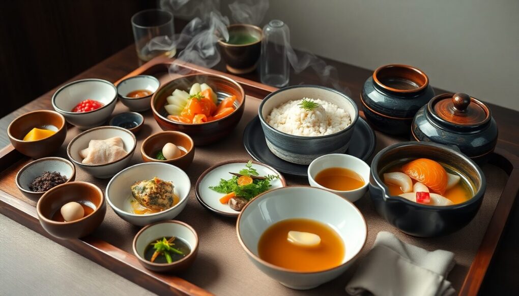 実際に味わう季節の懐石料理