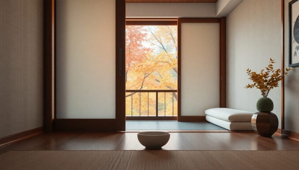 客室から紅葉を堪能する
